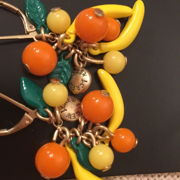 J. Crew Fruit Drop Earrings Banana Oranges Factory - Picture 5 of 8